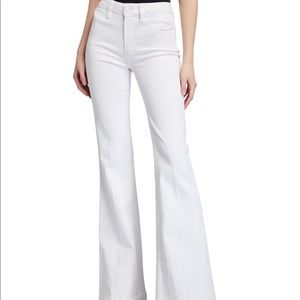 Paige Genevieve High rise flare white jeans summer